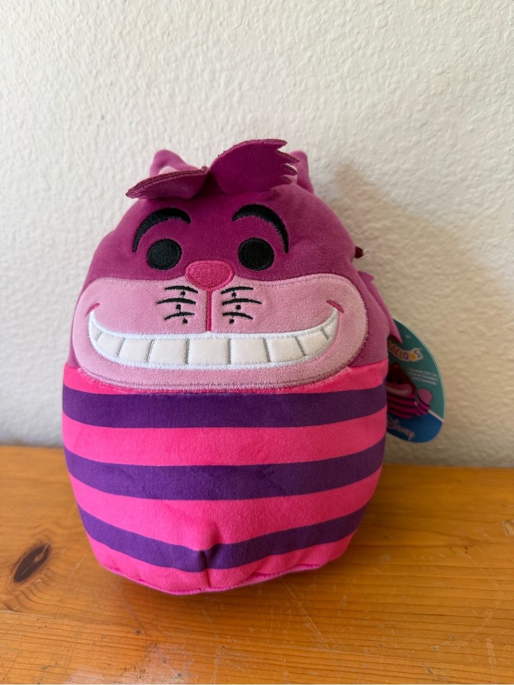 8” Disney Cheshire Cat Plush Squishmallow  - Pink & Purple Stripes BNWT